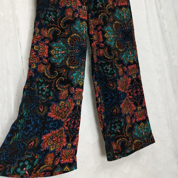 H&M Beachy Printed Palazzo Pants Sz 8 - Picture 4 of 7